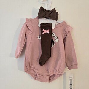 Nicole Miller Game Day bubble onesie set size 6/9m